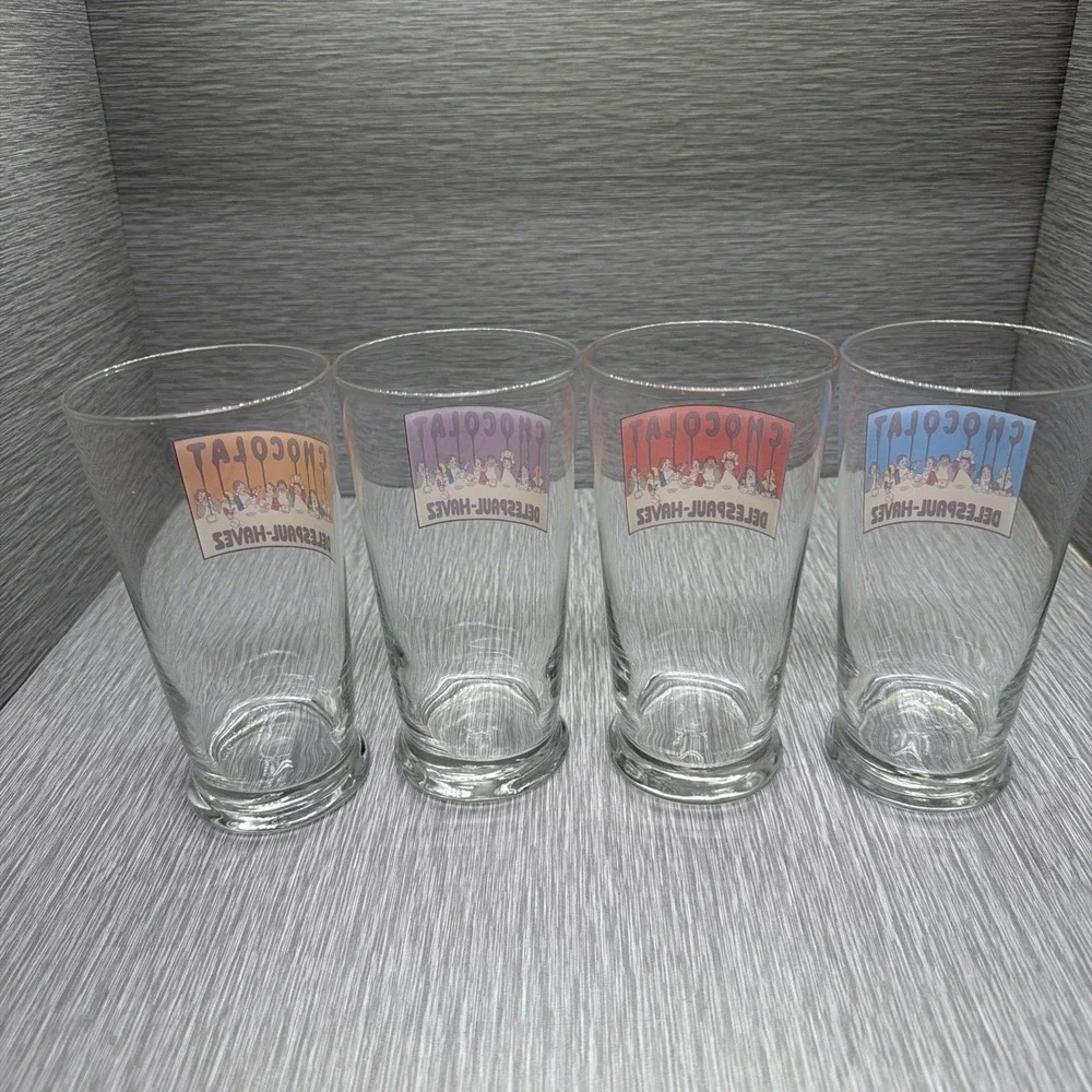 Pottery Barn Chocolate Tumblers Set of 4 Belgian Chocolate Vintage Style Glasses